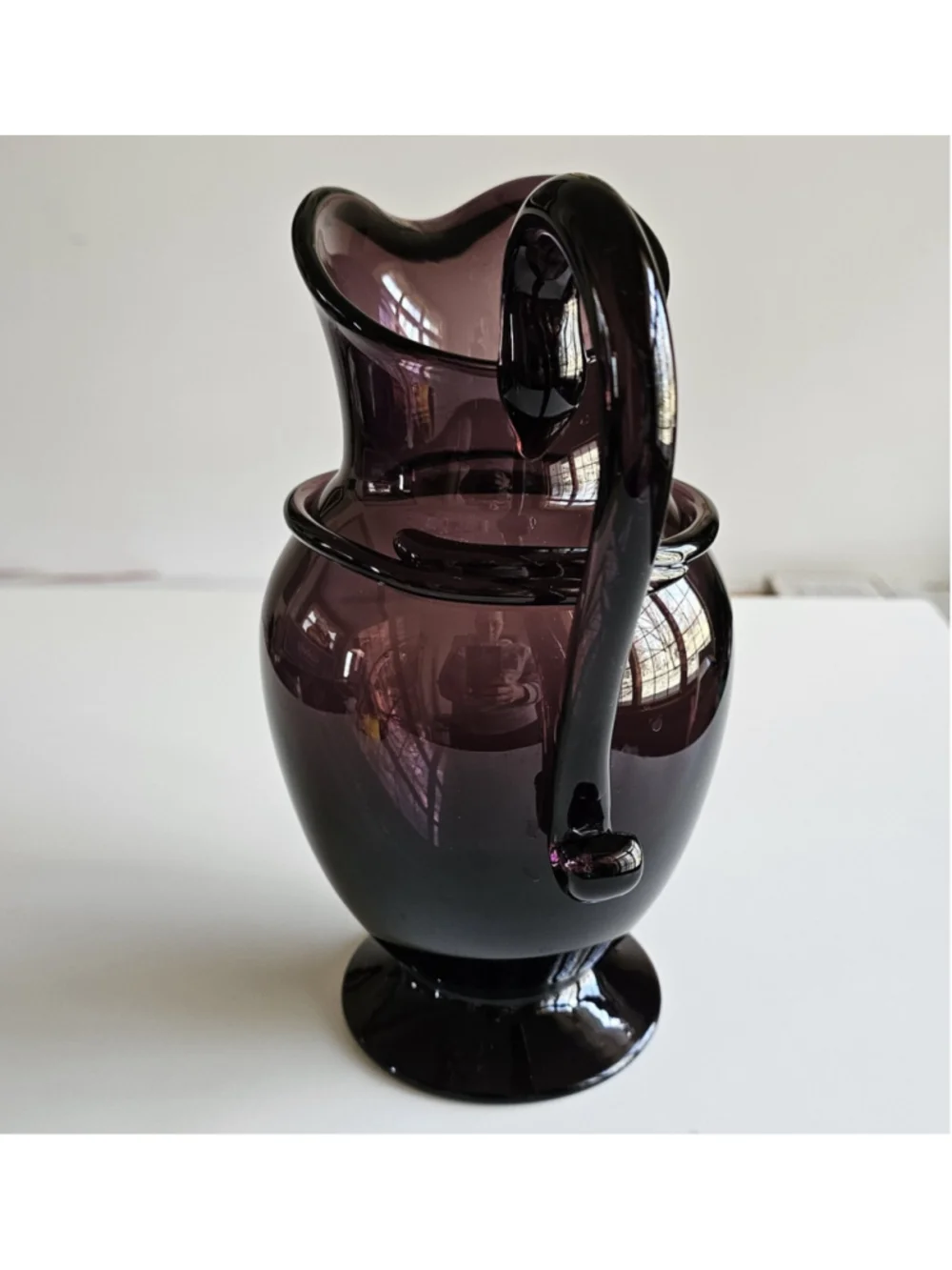 Metropolitan Museum of Art Saratoga Portugal Amethyst Glass Pitcher MCM Style